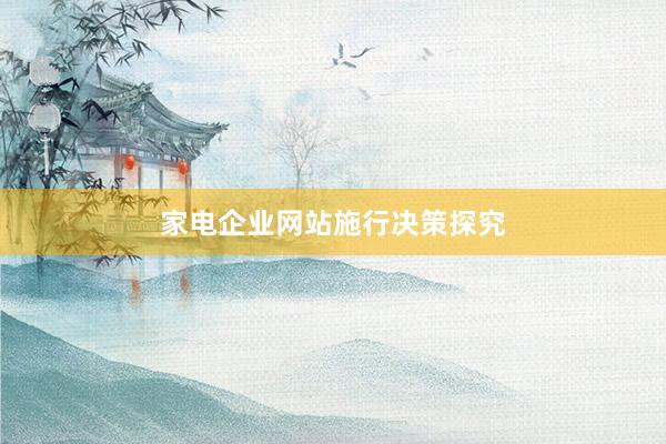 家电企业网站施行决策探究